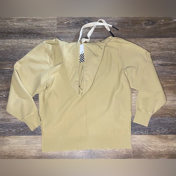 NWT FREE PEOPLE SANDRINE ROSE OVERSIZED HEAVYWEIGHT HOODIE SIZE MEDIUM IN SAND - Picture 2 of 5